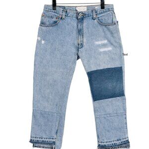 Nili Lotan Franki two-tone patch boyfriend jeans size 27